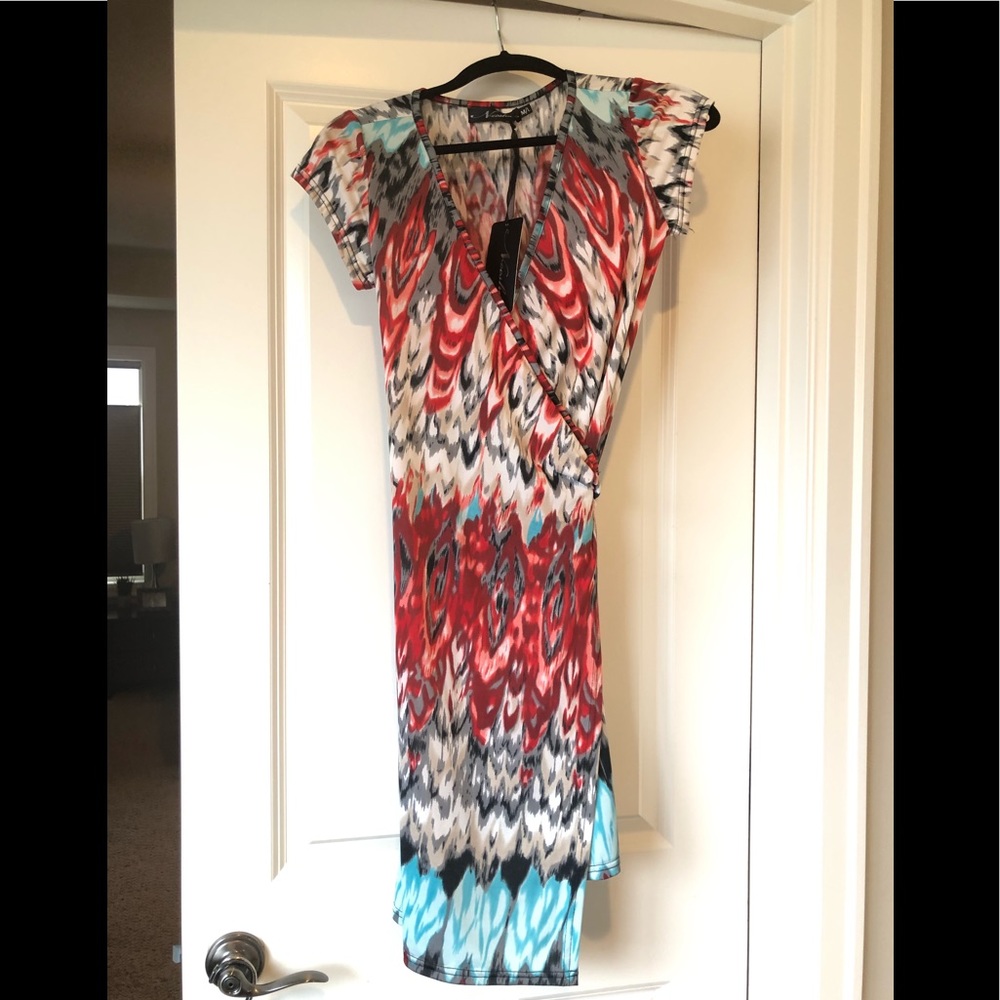 NWT Neesha Colorful Wrap Dress Size M/L